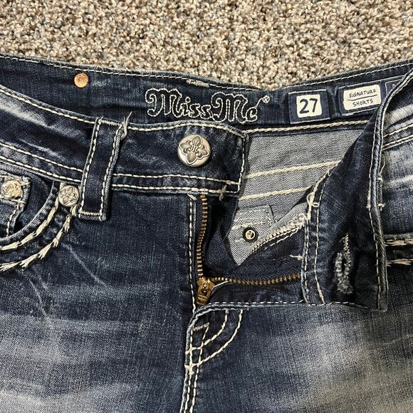 Miss Me Denim Jeans Shorts, Women's size 27, Signature Shorts - Picture 6 of 14